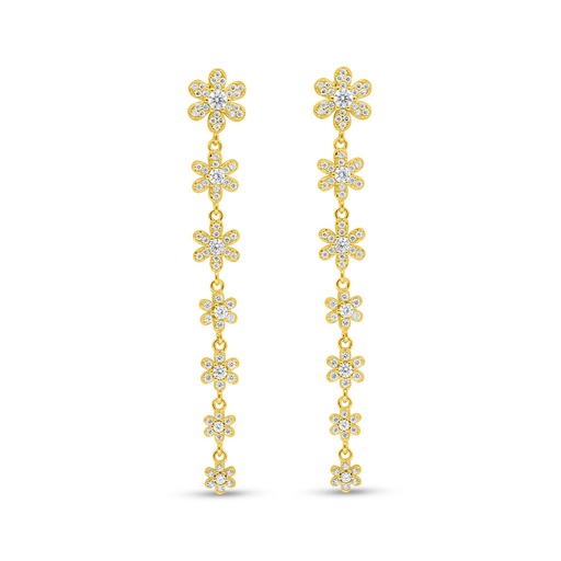 [EAR02WCZ00000C998] Sterling Silver 925 Earring Golden Plated Embedded With White Zircon