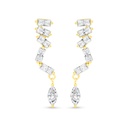 Sterling Silver 925 Earring Golden Plated Embedded With White Zircon