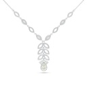 Sterling Silver 925 Necklace Rhodium Plated Embedded With Diamond Color And White Zircon