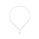 Sterling Silver 925 Necklace Rhodium Plated Embedded With Diamond Color And White Zircon