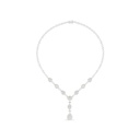 Sterling Silver 925 Necklace Rhodium Plated Embedded With Diamond Color And White Zircon