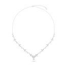 Sterling Silver 925 Necklace Rhodium Plated Embedded With White Zircon