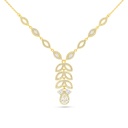 Sterling Silver 925 Necklace Golden Plated Embedded With Diamond Color And White Zircon