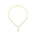 Sterling Silver 925 Necklace Golden Plated Embedded With Diamond Color And White Zircon