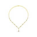 Sterling Silver 925 Necklace Golden Plated Embedded With Diamond Color And White Zircon