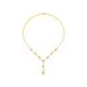 Sterling Silver 925 Necklace Golden Plated Embedded With Diamond Color And White Zircon