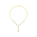 Sterling Silver 925 Necklace Golden Plated Embedded With Diamond Color And White Zircon