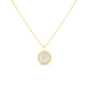 Sterling Silver 925 Necklace Golden Plated Embedded With White Shell And White Zircon