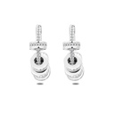 Sterling Silver 925 Earring Rhodium Plated Embedded With White Zircon