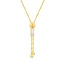 Sterling Silver 925 Necklace Golden Plated Embedded With White Shell And White Zircon