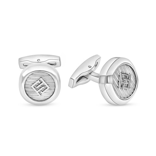 [CFL1000000000A013] Stainless Steel Cufflink 316L Silver Plated With LOGO