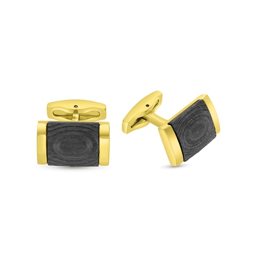 [CFL1000000000A028] Stainless Steel Cufflink 316L Golden And Black Plated  