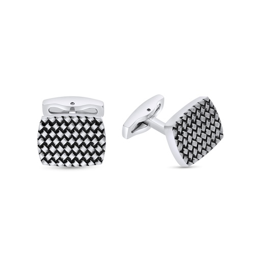 [CFL1000000000A060] Stainless Steel Cufflink 316L Silver And Black Plated 