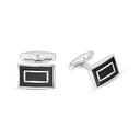 Stainless Steel Cufflink 316L Silver And Black Plated 