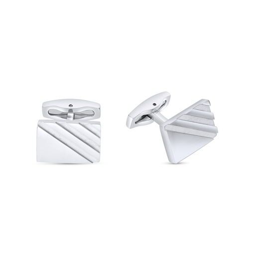 [CFL1000000000A068] Stainless Steel Cufflink 316L Silver Plated 