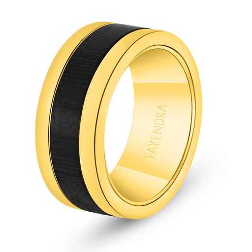 Stainless Steel Wedding Ring 316L Golden And Black Plated For Men