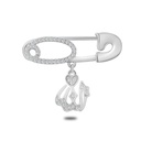 Sterling Silver 925 Baby Brooch Rhodium Plated Embedded With White Zircon