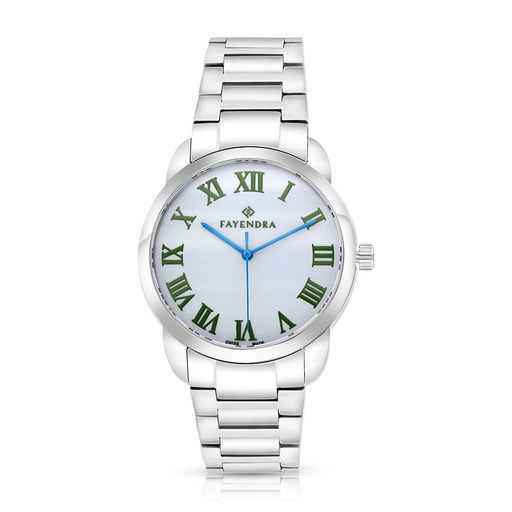 [WAT3100003SILW061] ساعة رجالي ستانلس ستيل عيار 316 ارقام خضراء SILVER DIAL