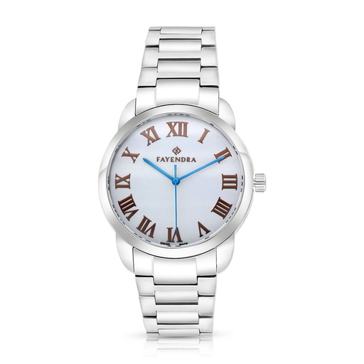 [WAT3100004SILW061] ساعة رجالي ستانلس ستيل عيار 316 ارقام بني SILVER DIAL