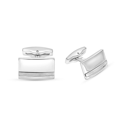 [CFL1000000000A072] Stainless Steel Cufflink 316L Silver Plated 