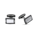 Stainless Steel Cufflink 316L Silver And Black Plated 