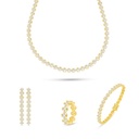 Sterling Silver 925 SET Golden Plated Embedded With White Zircon