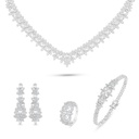 Sterling Silver 925 SET Rhodium Plated Embedded With White Zircon