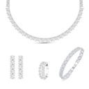 Sterling Silver 925 SET Rhodium Plated Embedded With White Zircon