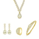 Sterling Silver 925 SET Rhodium Plated Embedded With Yellow Diamond And White Zircon