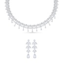 Sterling Silver 925 SET Rhodium Plated Embedded With White Zircon