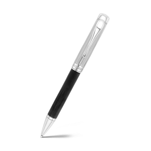 [PEN0900004000A128] Fayendra Luxury Pen Silver And Black Plated Embedded With Engraved