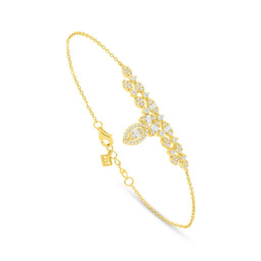 [BRC02WCZ00000B557] Sterling Silver 925 Bracelet Golden Plated Embedded With White Zircon