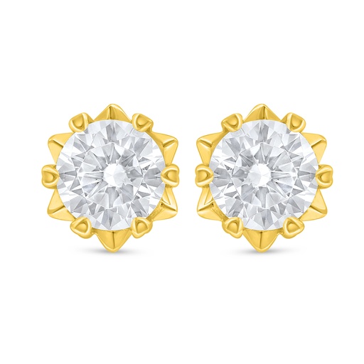 [EAR02WCZ00000D080] Sterling Silver 925 Earring Golden Plated Embedded With White Zircon