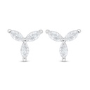 Sterling Silver 925 Earring Rhodium Plated Embedded With White Zircon