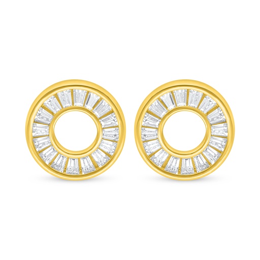 [EAR02WCZ00000D083] Sterling Silver 925 Earring Golden Plated Embedded With White Zircon