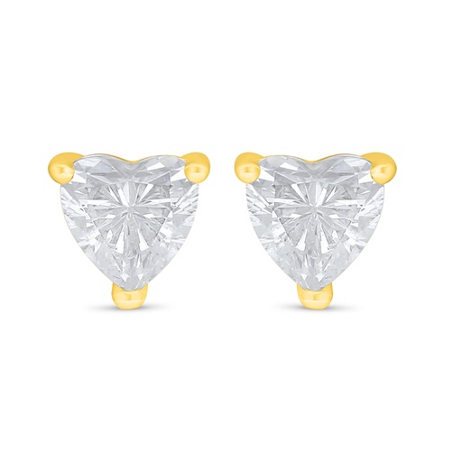 [EAR02WCZ00000D088] Sterling Silver 925 Earring Golden Plated Embedded With White Zircon