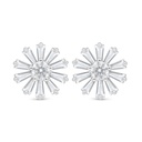 Sterling Silver 925 Earring Rhodium Plated Embedded With White Zircon