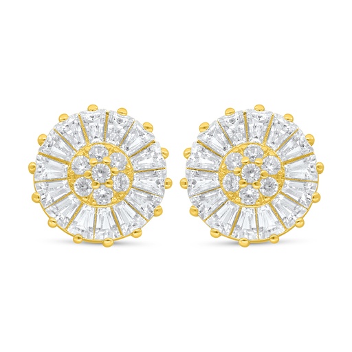 [EAR02WCZ00000D091] Sterling Silver 925 Earring Golden Plated Embedded With White Zircon