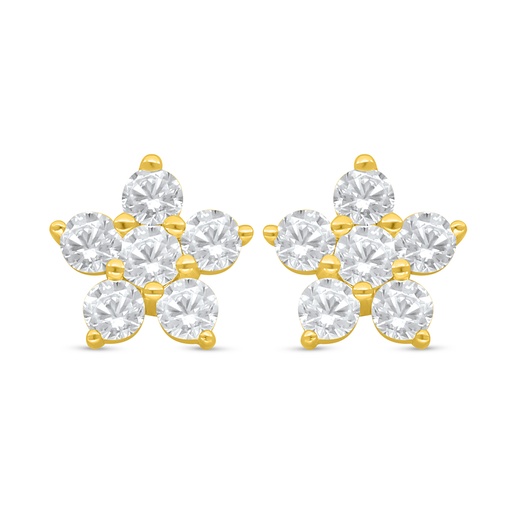 [EAR02WCZ00000D098] Sterling Silver 925 Earring Golden Plated Embedded With White Zircon