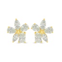 Sterling Silver 925 Earring Golden Plated Embedded With Yellow Diamond 