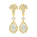 Sterling Silver 925 Earring Golden Plated Embedded With White Zircon