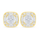 Sterling Silver 925 Earring Golden Plated Embedded With White Zircon