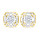 Sterling Silver 925 Earring Golden Plated Embedded With White Zircon