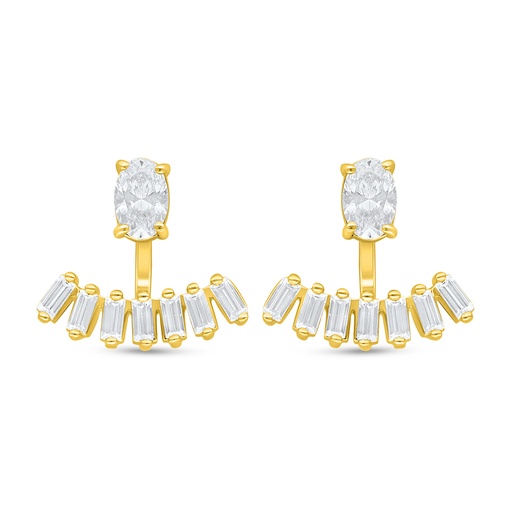 [EAR02WCZ00000D148] Sterling Silver 925 Earring Golden Plated Embedded With White Zircon