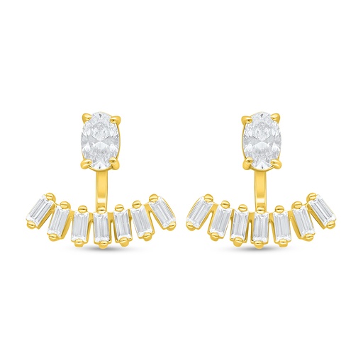 [EAR02WCZ00000D148] Sterling Silver 925 Earring Golden Plated Embedded With White Zircon