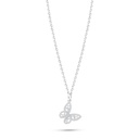 Sterling Silver 925 Necklace Rhodium Plated Embedded With White Zircon