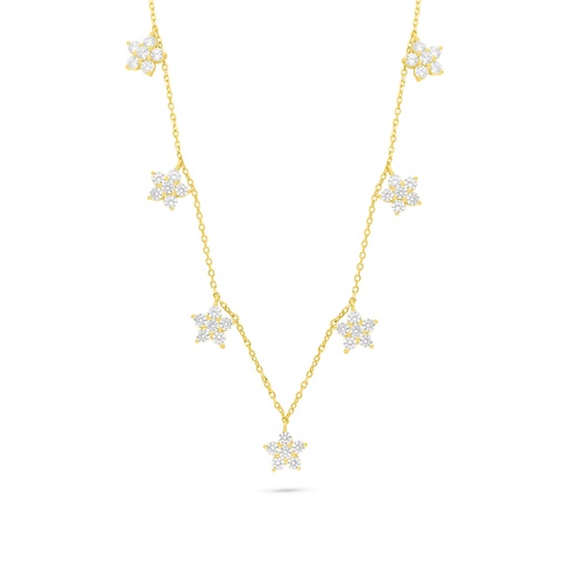 [NCL02WCZ00000C156] Sterling Silver 925 Necklace Golden Plated Embedded With White Zircon