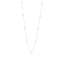 Sterling Silver 925 Necklace Rhodium Plated Embedded With White Zircon