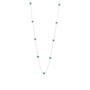 Sterling Silver 925 Necklace Rhodium Plated Embedded With Emerald Zircon   