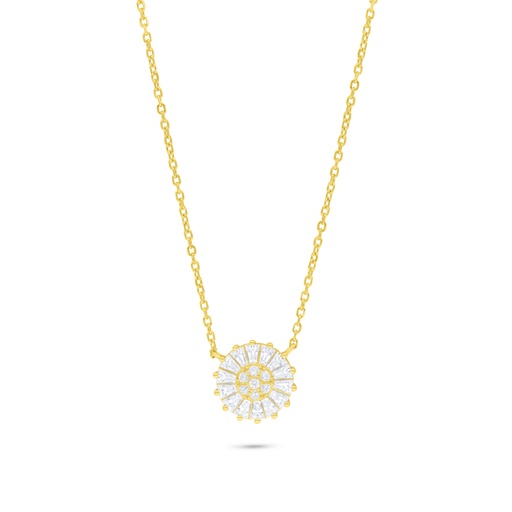 [NCL02WCZ00000C163] Sterling Silver 925 Necklace Golden Plated Embedded With White Zircon